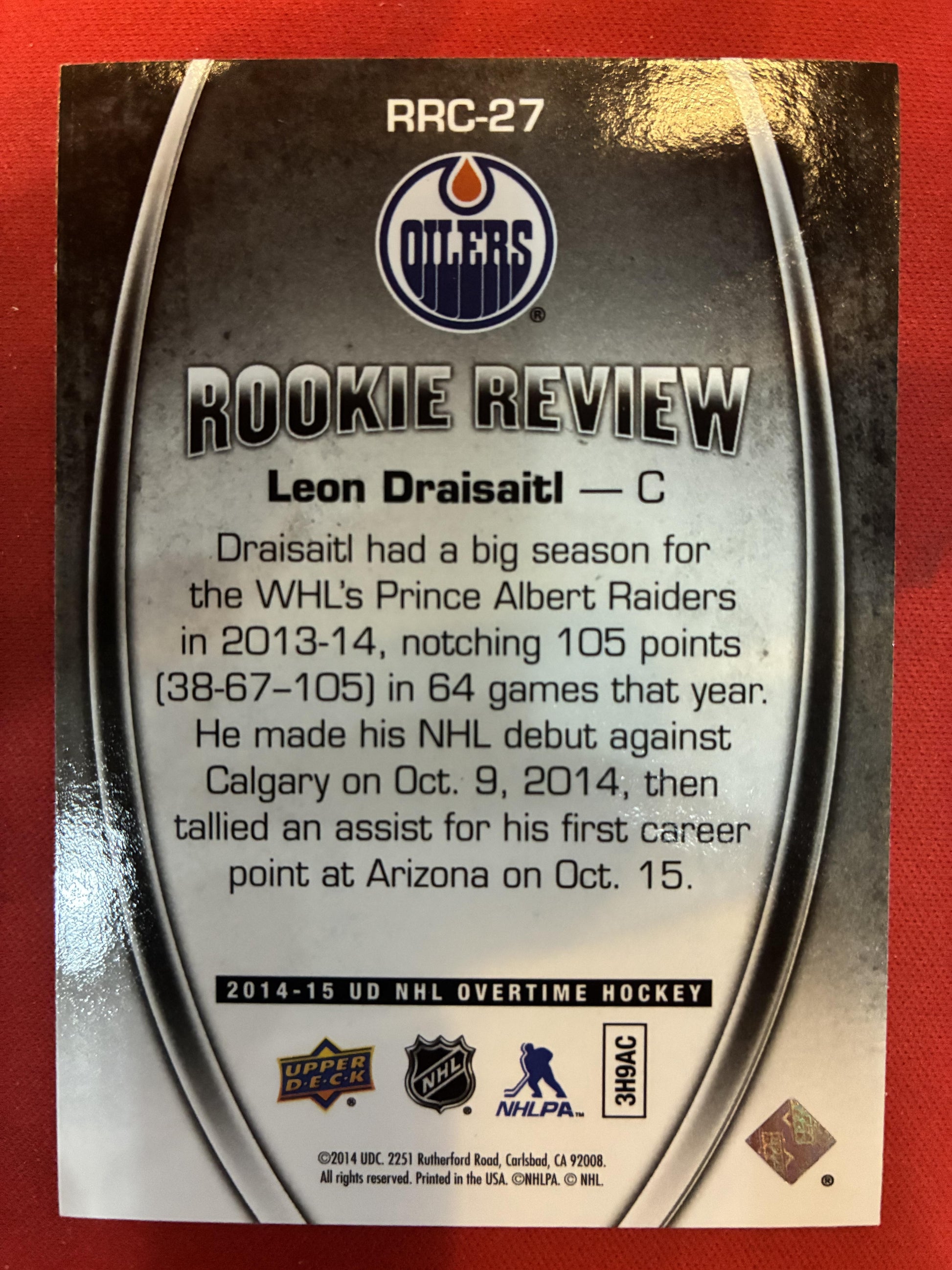 #RRC-27 Leon Draisaitl 2014-15 Upper Deck Overtime Edmonton Oilers Rookie Review