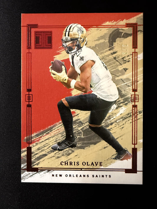 #49 Chris Olave 2024 Panini Impeccable SN #/8 New Orleans Saints sports Ruby
