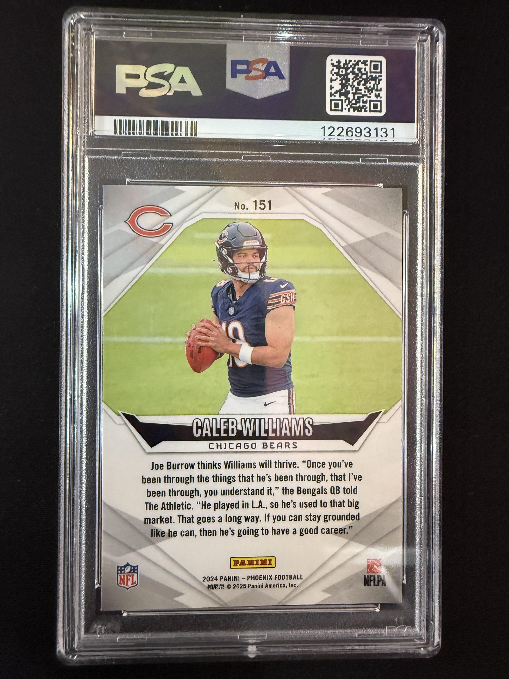 #151 Caleb Williams 2024 Panini Phoenix RC Rookie Bears Orange Fade