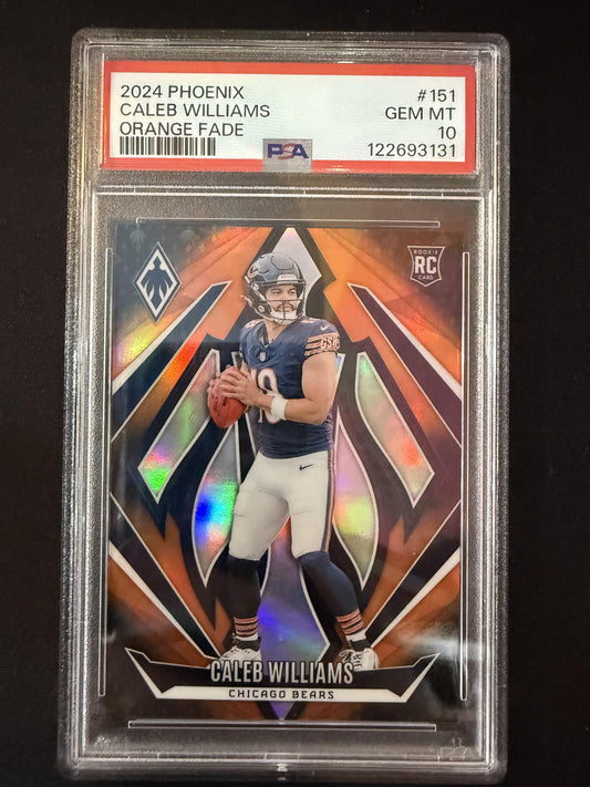 #151 Caleb Williams 2024 Panini Phoenix RC Rookie Bears Orange Fade