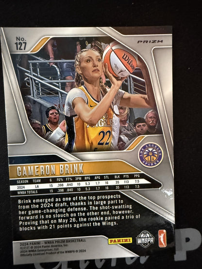 #127 Cameron Brink 2024 Panini Prizm WNBA RC Rookie Los Angeles Sparks Silver