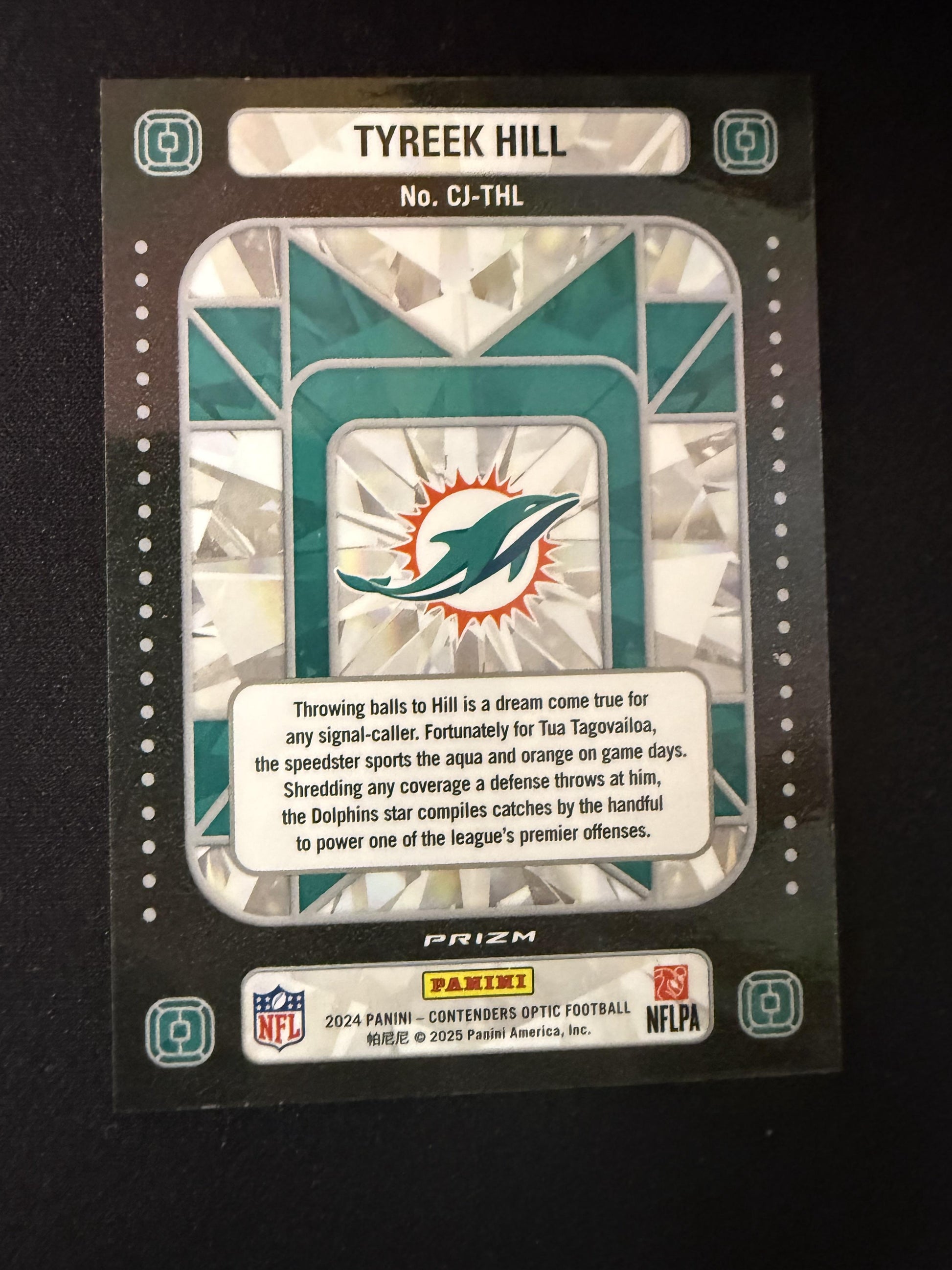 #CJ-THL Tyreek Hill 2024 Panini Contenders Optic Miami Dolphins Crown Jewels