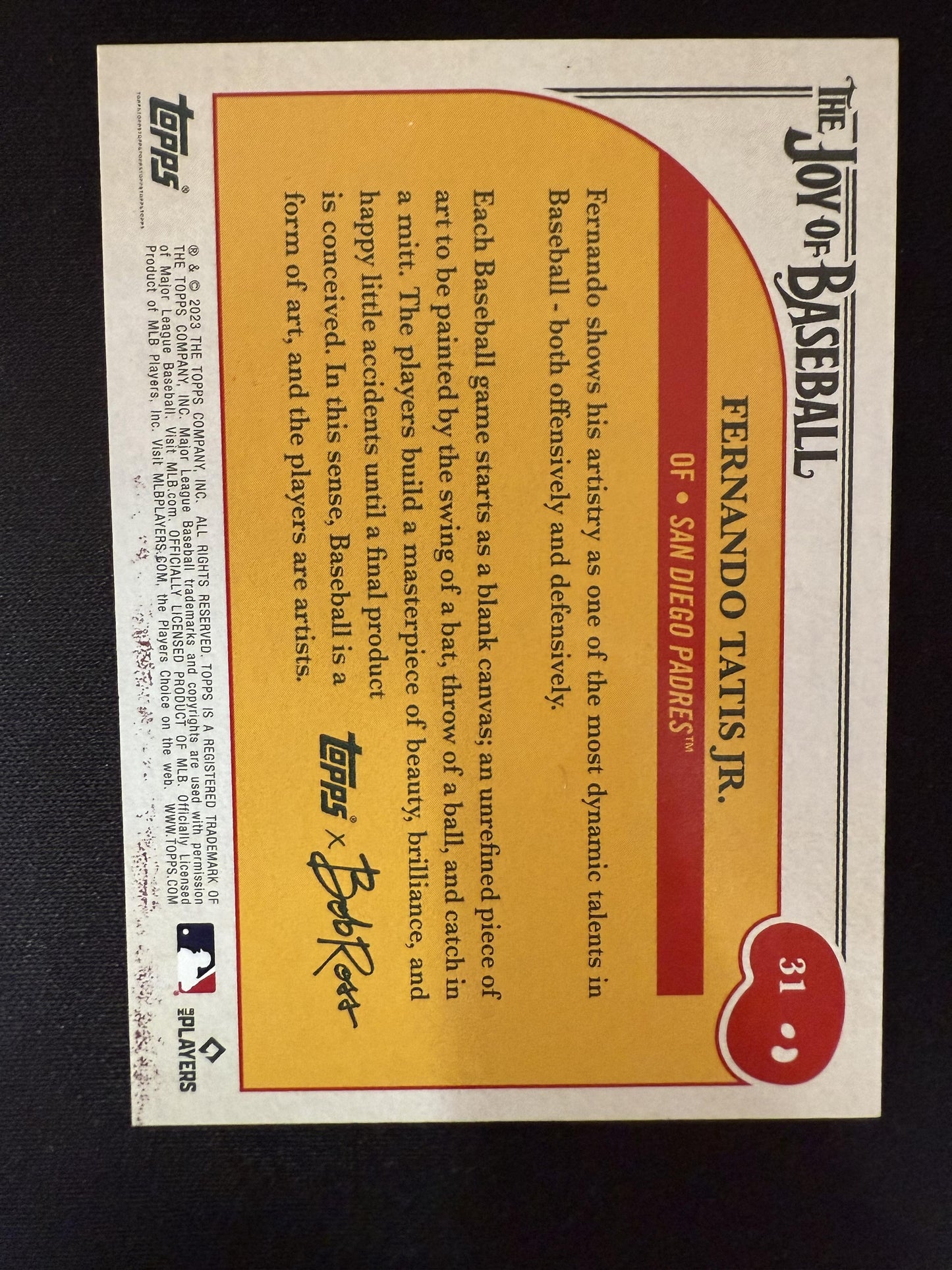 #31 Fernando Tatis Jr. 2023 Topps x Bob Ross: The Joy of Baseball /10 Canvas