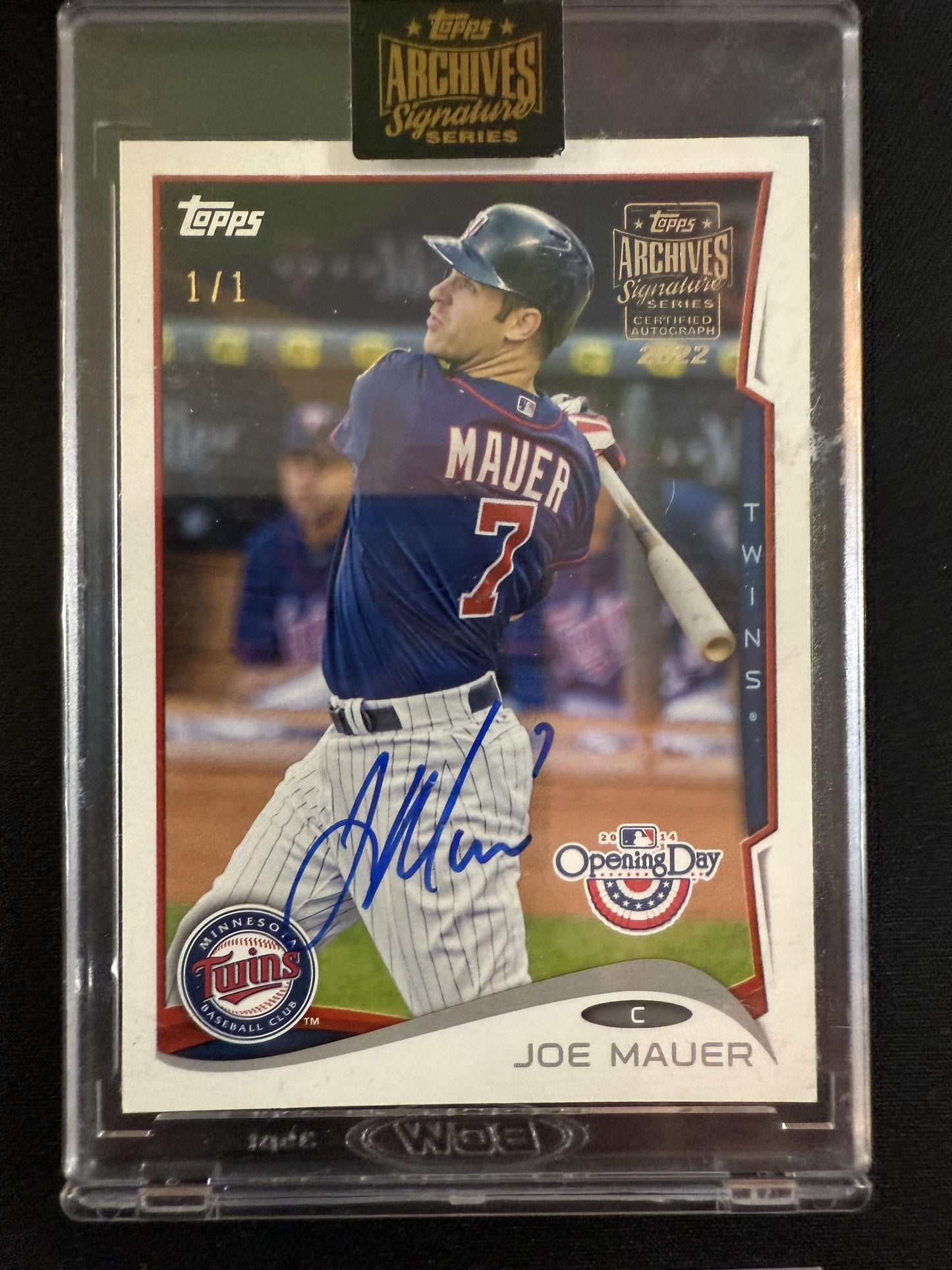 #73 JOE MAUER 2022 TOPPS ARCHIVES SIGNATURE SERIES AUTOGRAPH 1/1