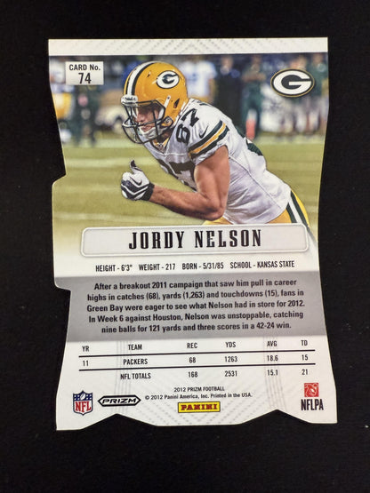 #74 Jordy Nelson 2012 Panini Prizm Green Bay Packers sports Prizms Red