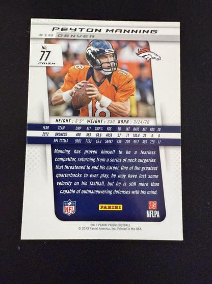 #77 Peyton Manning 2013 Panini Prizm Denver Broncos sports Prizms