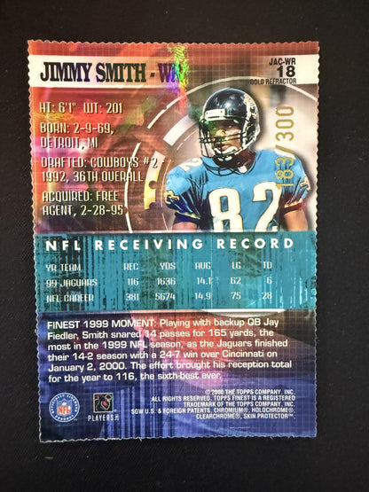 #18 Jimmy Smith 2000 Finest SN #/300 Jacksonville Jaguars sports Gold Refractors