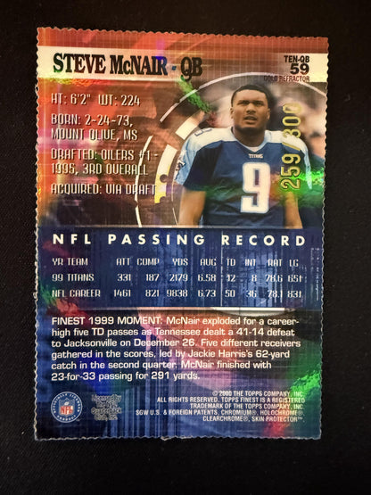 #59 Steve McNair 2000 Finest SN #/300 Tennessee Titans sports Gold Refractors