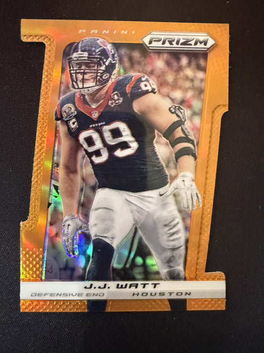 #32 J.J. Watt 2013 Panini Prizm SN #/50 Houston Texans Orange Die Cut