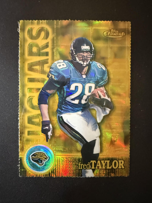 #113 Fred Taylor 2000 Finest SN #/300 Jacksonville Jaguars Gold Refractors
