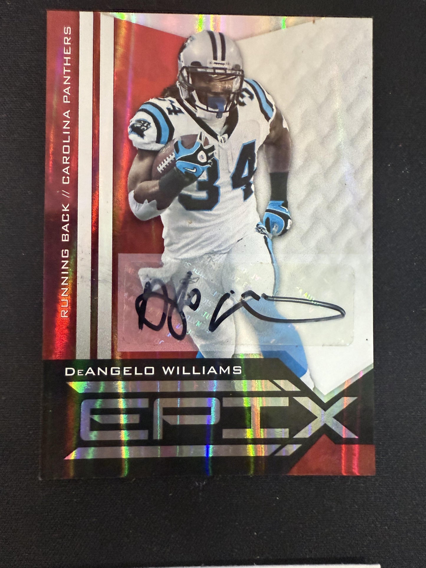 #88 DeAngelo Williams 2010 Panini Epix SN,AU Auto /5 Panthers Signatures Red