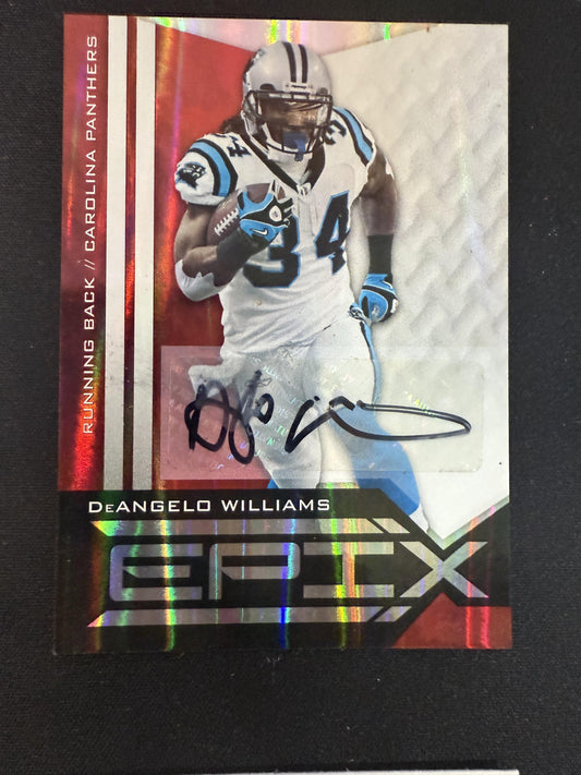 #88 DeAngelo Williams 2010 Panini Epix SN,AU Auto /5 Panthers Signatures Red