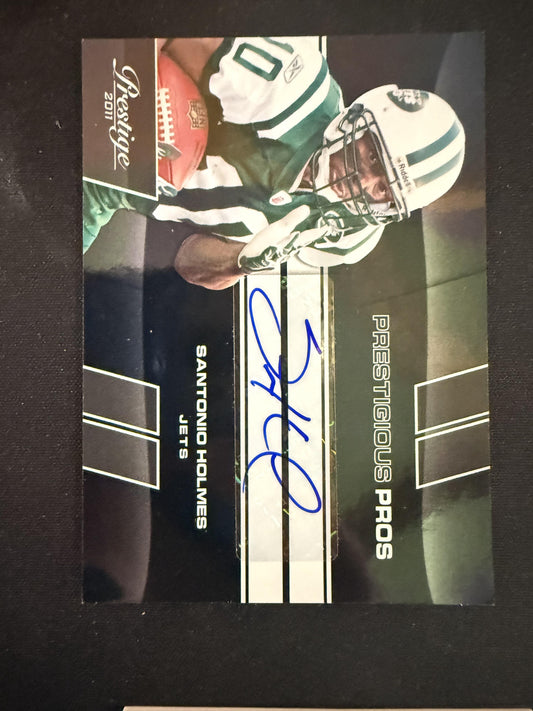#45 Santonio Holmes 2011 Panini Prestige SN /25 Jets Prestigious Pros Black