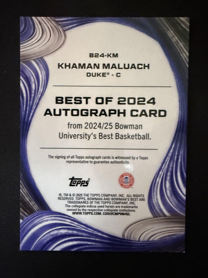 #B24-KM KHAMAN MALUACH 2025 BOWMAN BEST U BEST OF 2024 AUTOGRAPH ORANGE /25