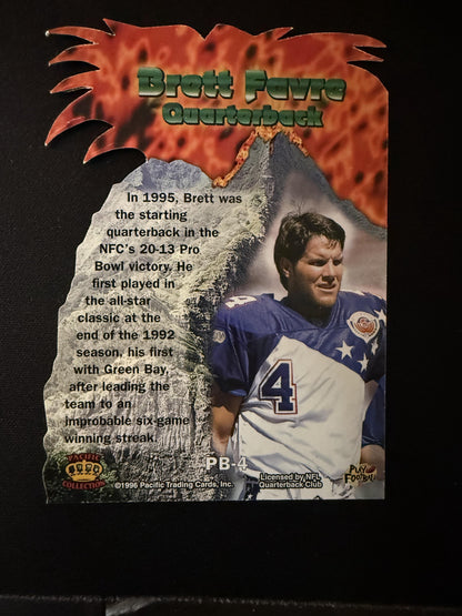#PB-4 Brett Favre 1996 Pacific Crown Royale Green Bay Packers Pro Bowl Die Cut