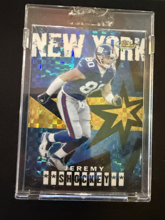 #35 Jeremy Shockey 2004 Finest SN #/150 New York Giants Gold Xfractors