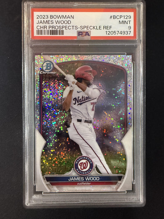 #BCP-129 James Wood 2023 Bowman SN #/299 Washington Nationals Speckle