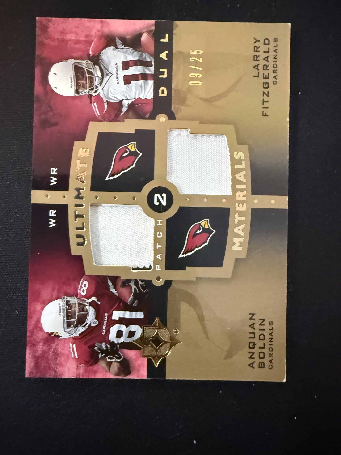 #ECP-BF Larry Fitzgerald / Boldin 2007 Upper Deck Exquisite /25 Patch Combos