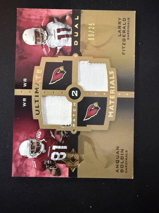 #ECP-BF Larry Fitzgerald / Boldin 2007 Upper Deck Exquisite /25 Patch Combos