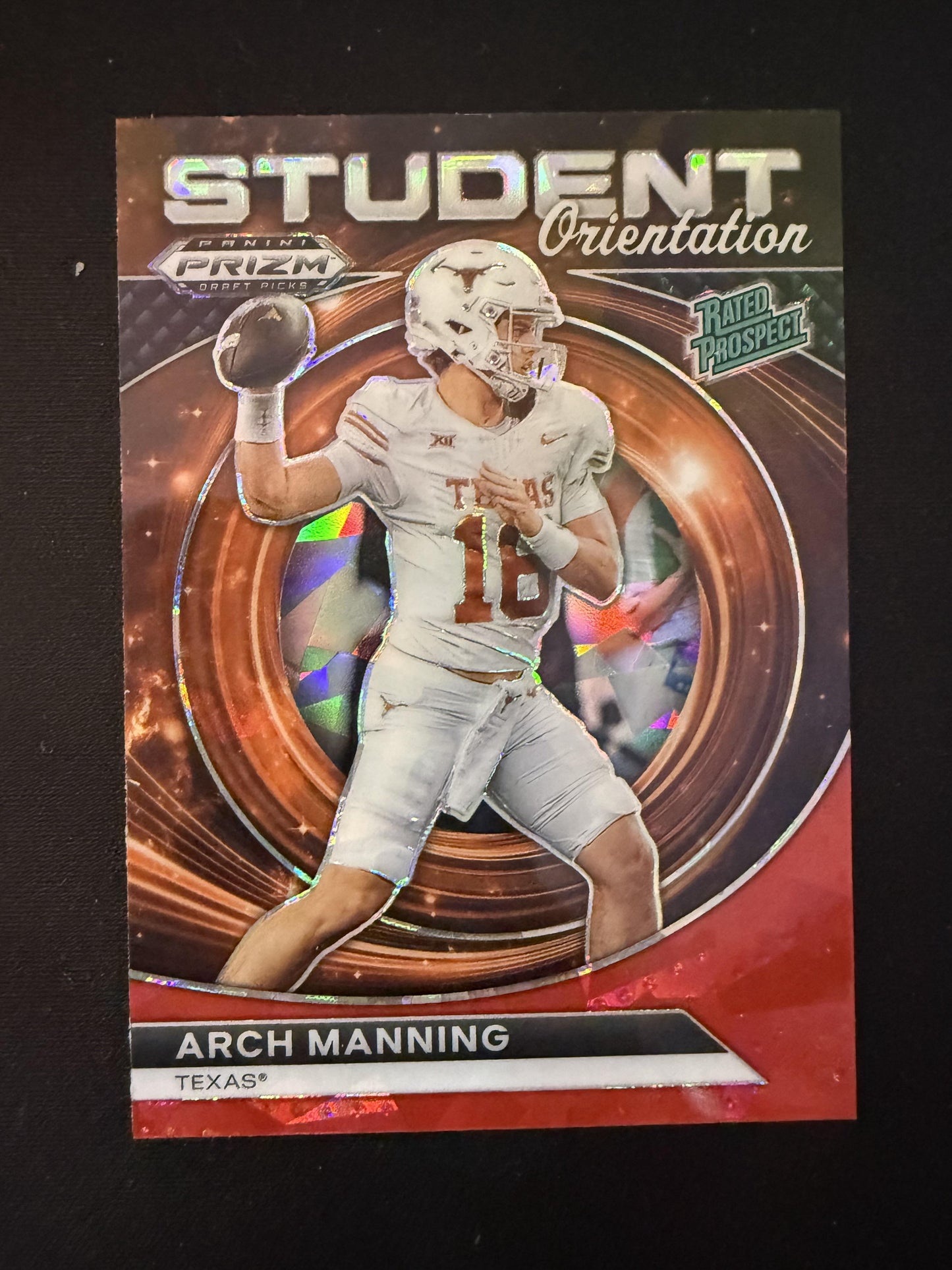 #SO-AM Arch Manning 2024 Panini Prizm Draft Picks Student Orientation Red Ice