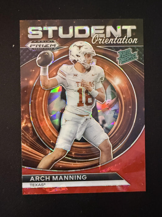 #SO-AM Arch Manning 2024 Panini Prizm Draft Picks Student Orientation Red Ice