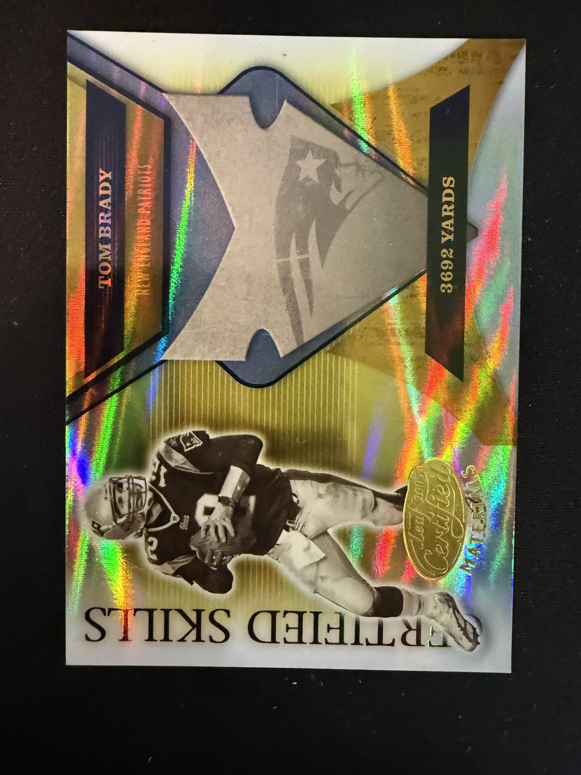 #CS-10 Tom Brady 2005 Leaf Certified Materials /50 Certified Skills Gold