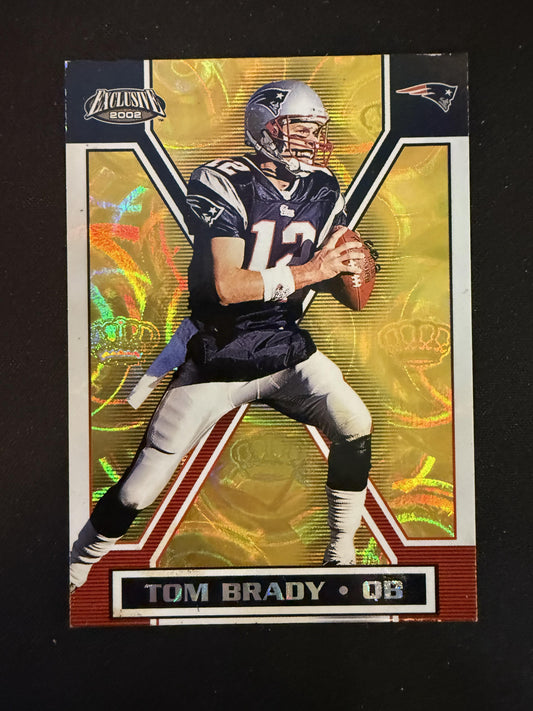 #97 Tom Brady 2002 Pacific Exclusive New England Patriots sports Gold