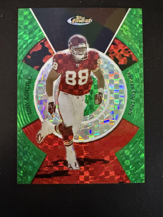 #60 Tony Gonzalez 2005 Finest SN #/50 Kansas City Chiefs sports Green Xfractors