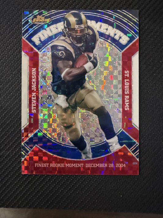 #VFM-SJ Steven Jackson 2007 Finest SN #/25 St. Louis Rams Moments Xfractors