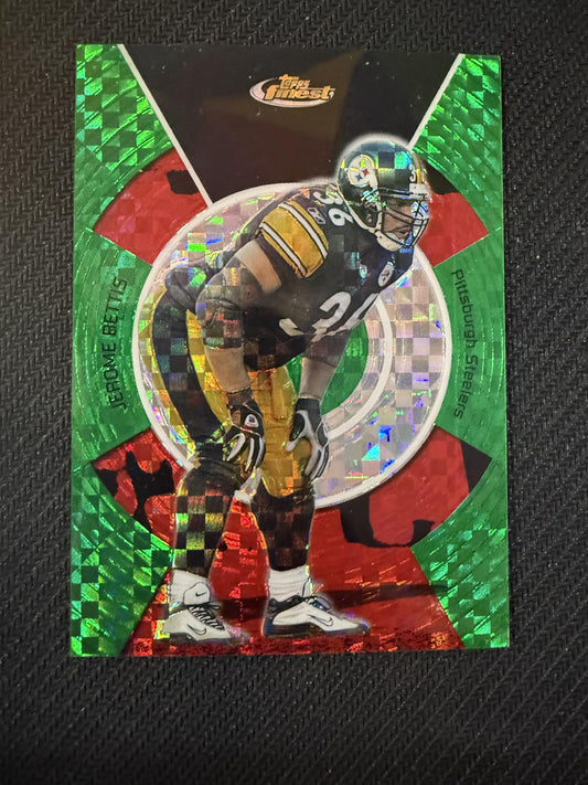 #24 Jerome Bettis 2005 Finest SN #/50 Pittsburgh Steelers sports Green Xfractors
