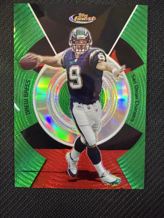 #70 Drew Brees 2005 Finest SN #/199 San Diego Chargers sports Green Refractors