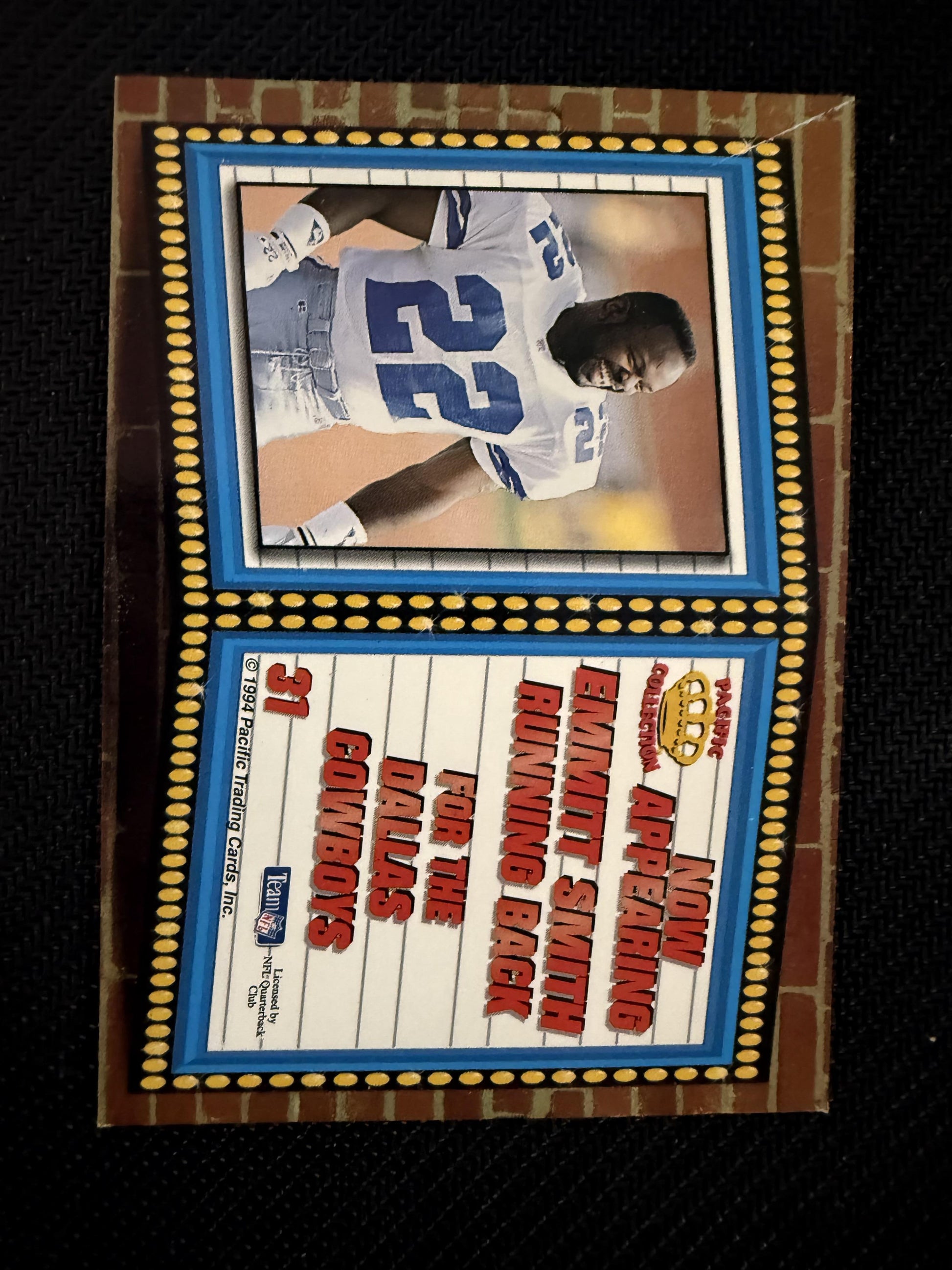 #31 Emmitt Smith 1994 Pacific Dallas Cowboys sports Marquee Prisms Gold