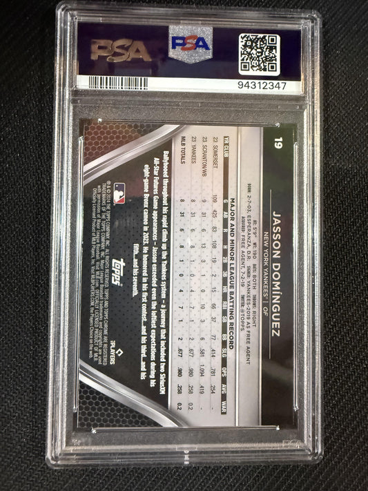 #19 Jasson Domínguez 2024 Topps Chrome Black RC Rookie New York Yankees sports