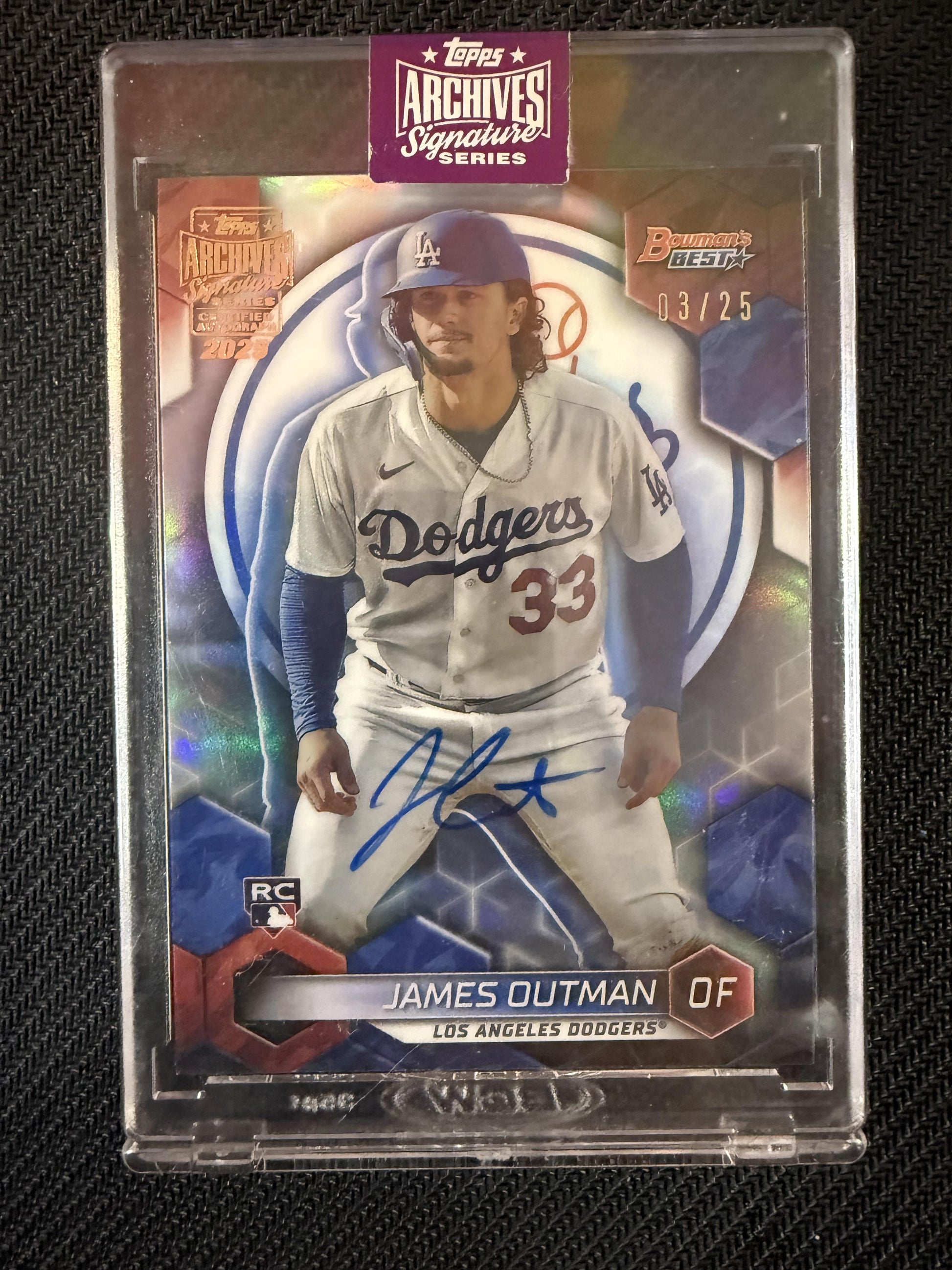 #63 James Outman 2025 TOPPS ARCHIVES SIGNATURE SERIES Refractors AUTO