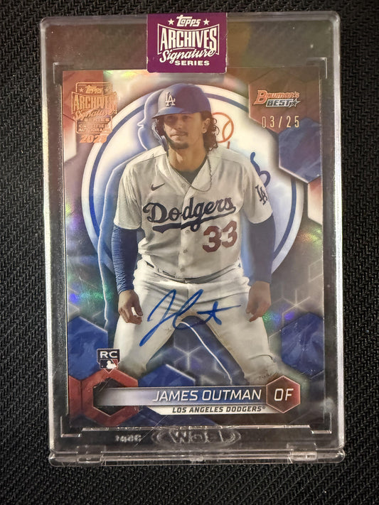 #63 James Outman 2025 TOPPS ARCHIVES SIGNATURE SERIES Refractors AUTO