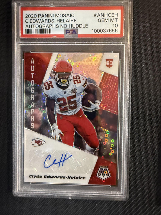 #12 Clyde Edwards-Helaire 2020 Panini Mosaic AU Auto Chiefs Autographs No Huddle