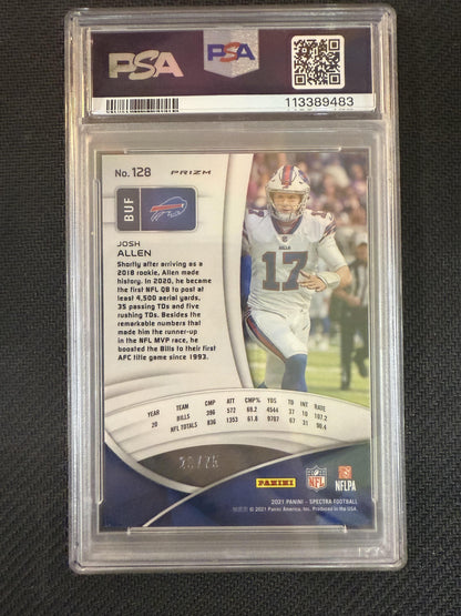#128 Josh Allen 2021 Panini Spectra SN #/75 Buffalo Bills sports Hyper