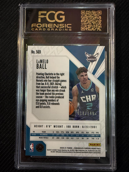 #569 LaMelo Ball 2020-21 Panini Chronicles SN,RC Rookie #/149 Hornets Red