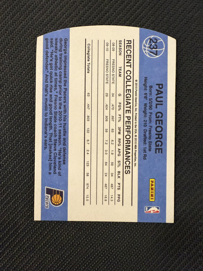 #237 Paul George 2010-11 Donruss RC Rookie Indiana Pacers Die Cuts Emerald