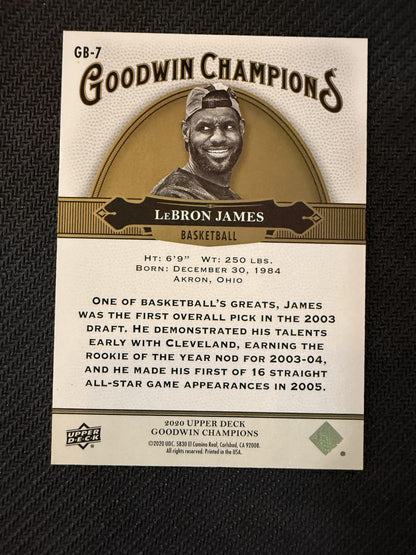 #GB-7 LeBron James 2020 Upper Deck Goodwin Champions SN #/249 Red