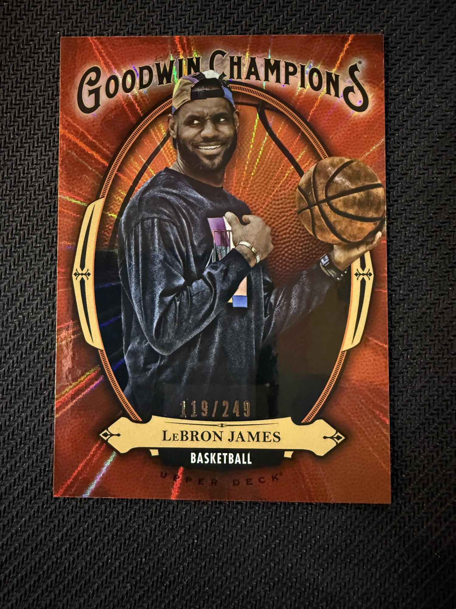 #GB-7 LeBron James 2020 Upper Deck Goodwin Champions SN #/249 Red