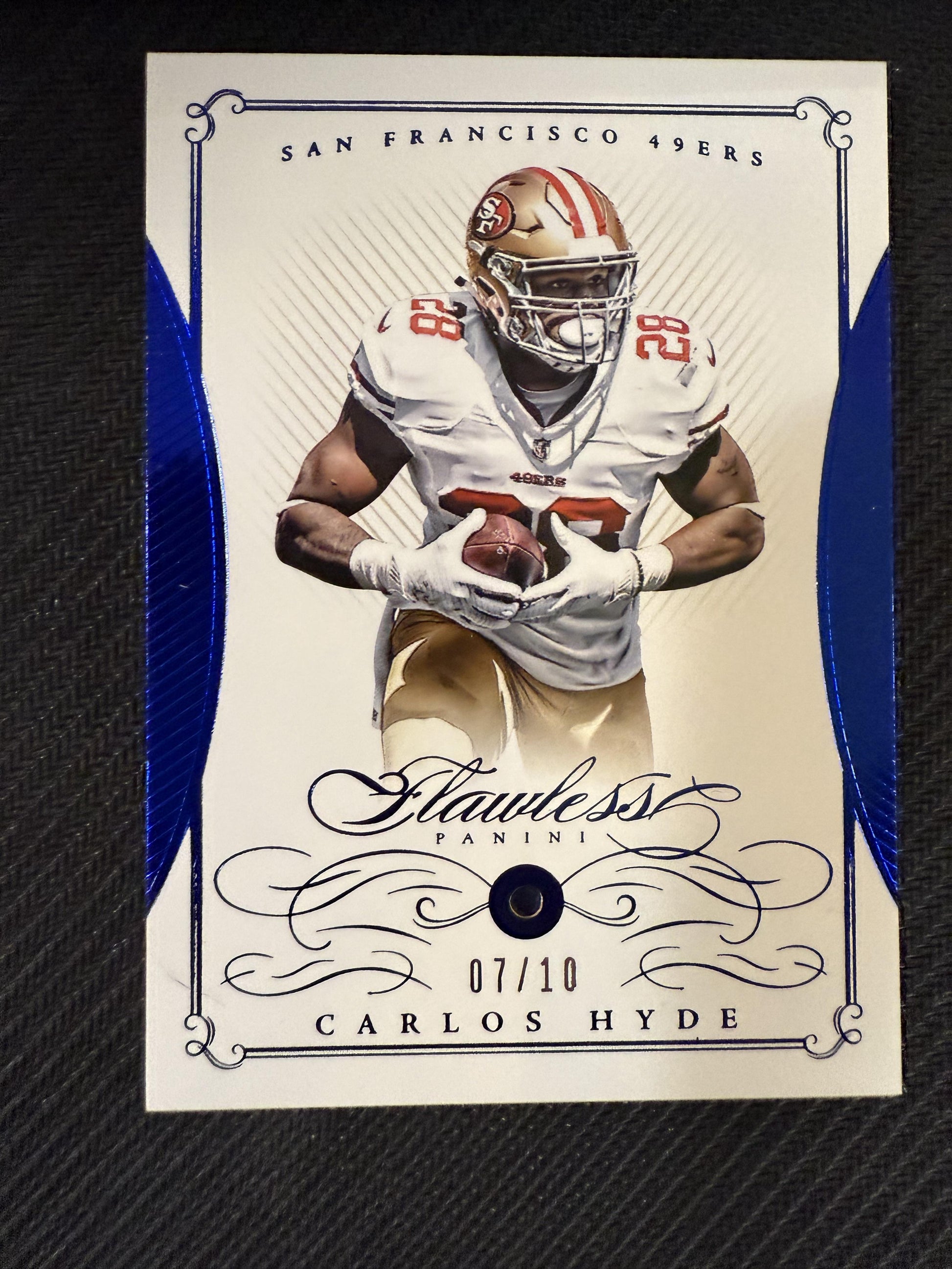 #64 Carlos Hyde 2015 Panini Flawless SN #/10 San Francisco 49ers sports Sapphire