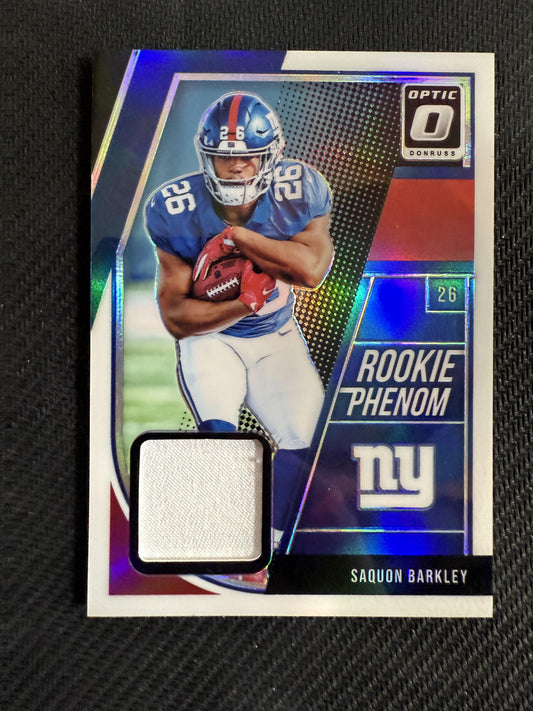 #RP-SB Saquon Barkley 2018 Donruss Optic SN,MEM #/50 Giants Rookie Phenoms Prime