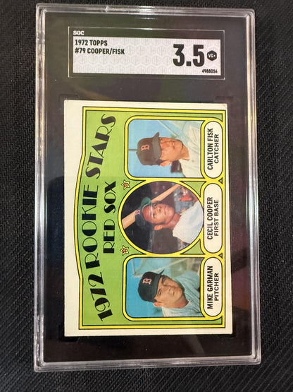 #79 GARMAN/COOPER/FISK 1972 TOPPS ROOKIES STARS SGC 3.5