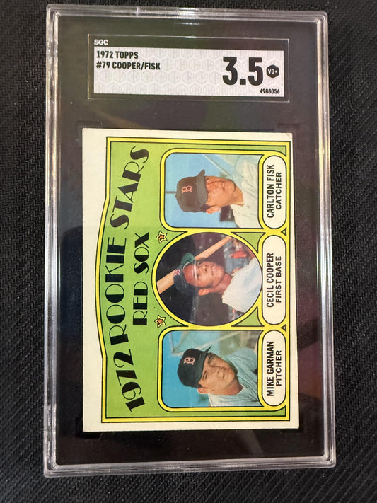#79 GARMAN/COOPER/FISK 1972 TOPPS ROOKIES STARS SGC 3.5
