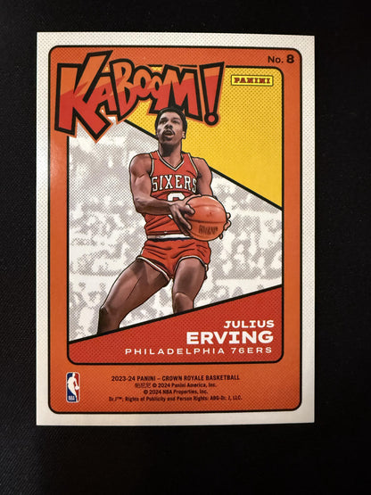 #8 Julius Erving 2023-24 Panini Crown Royale Philadelphia 76ers sports Kaboom
