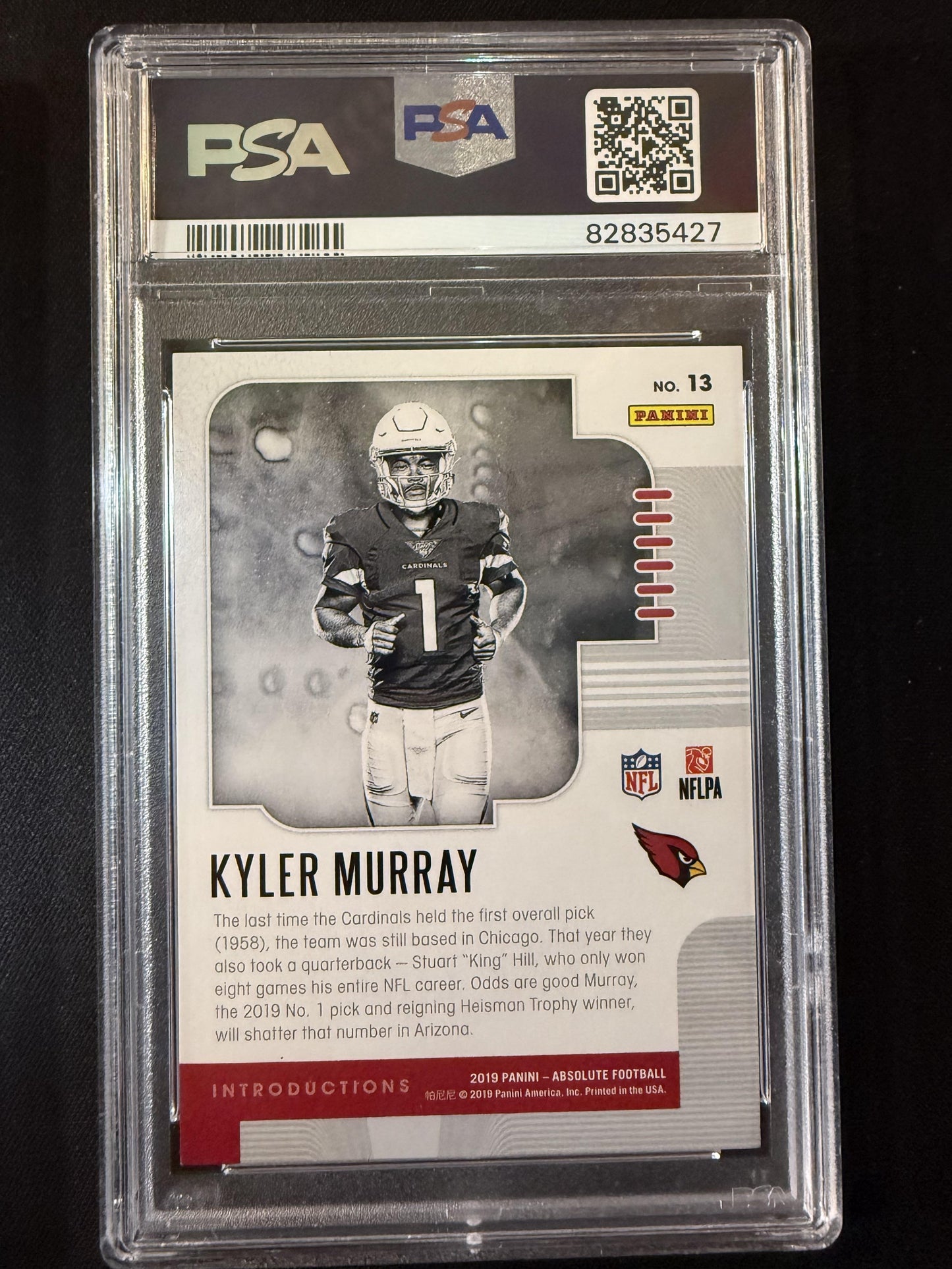 #13 Kyler Murray 2019 Panini Absolute /10 Cardinals Introductions Spectrum Gold