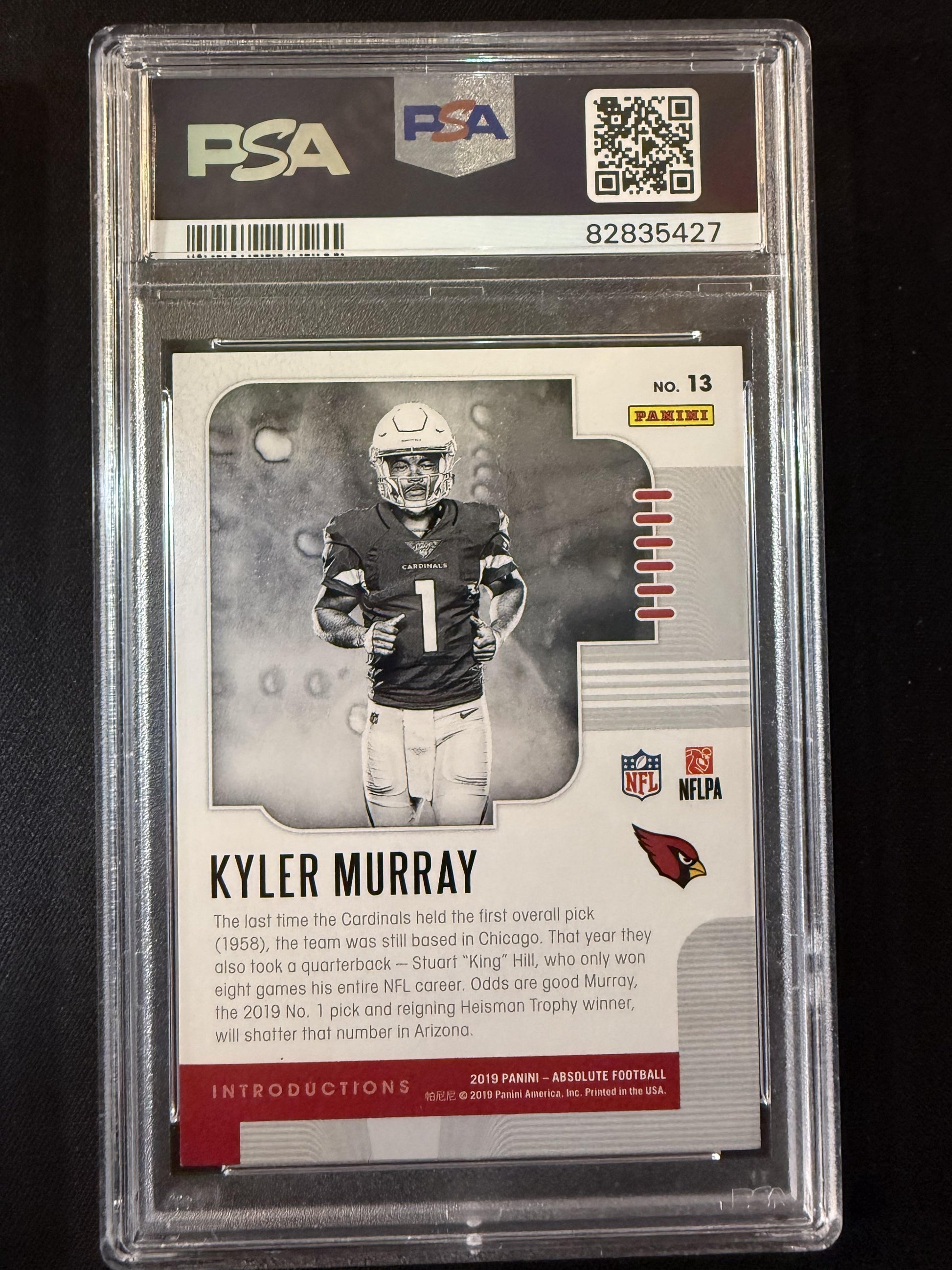 #13 Kyler Murray 2019 Panini Absolute /10 Cardinals Introductions Spectrum Gold
