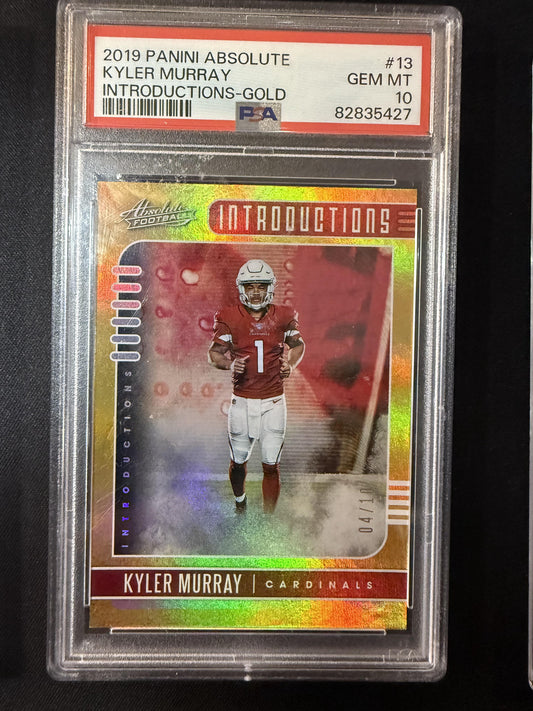 #13 Kyler Murray 2019 Panini Absolute /10 Cardinals Introductions Spectrum Gold