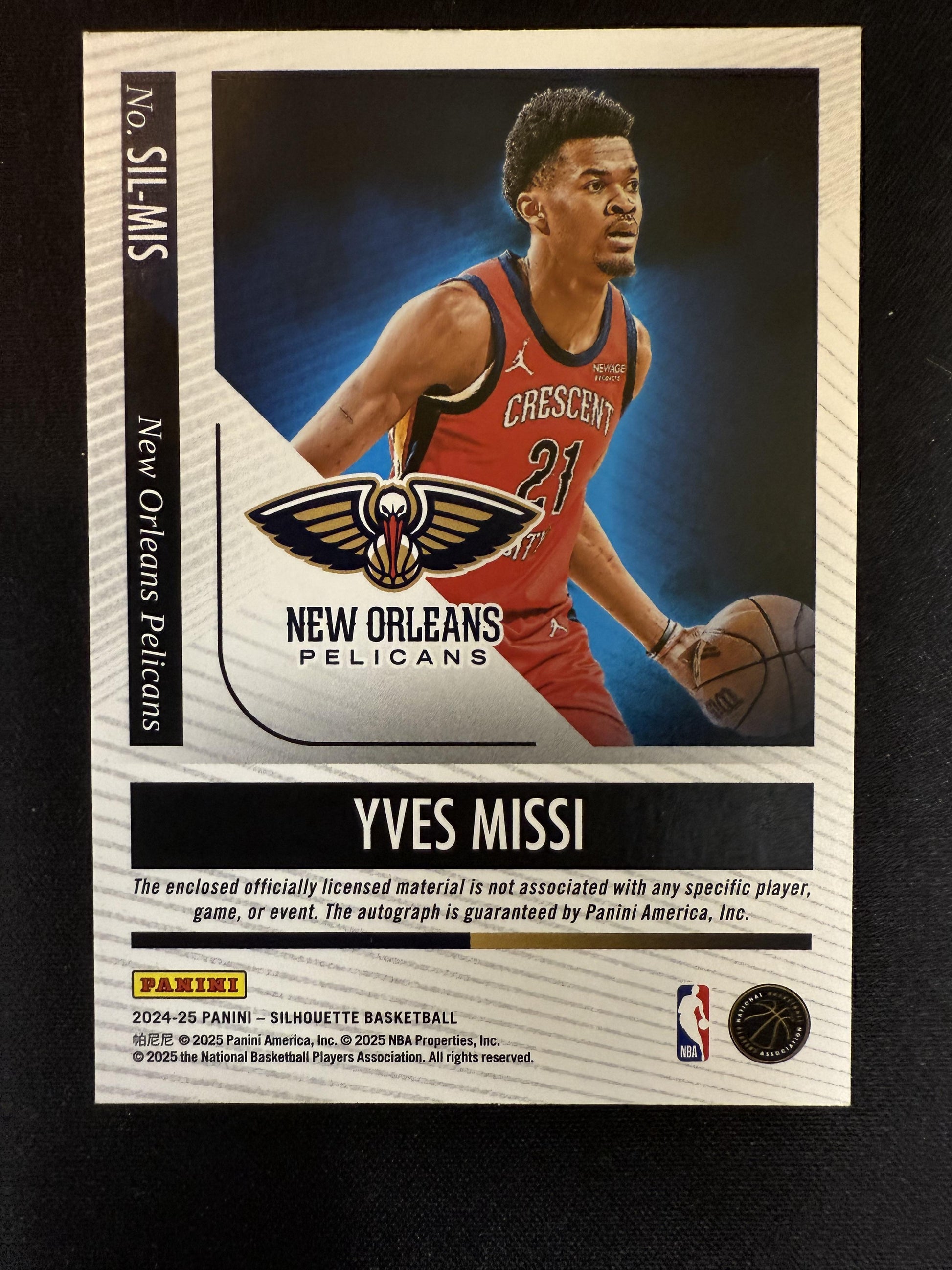 #SIL-MIS YVES MISSI 2024 PANINI SILHOUETTE  PATCH AUTOGRAPH /99